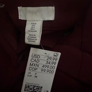H&M Women's Burgundy Pants